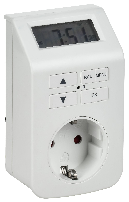 РТЭ-5 Розетка-таймер электронный 1мин 7дн 112on/off 16А IP20 белая IEK