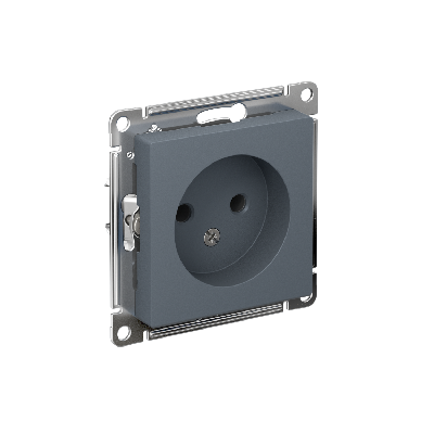 Розетка ATLASDESIGN без заземления 16А механизм грифель