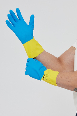 Перчатки латексные с хлопковым напылением VE330, размер 8