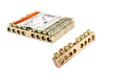 Шина N нулевая 6х9мм  8/1 (8групп/крепеж по центру) TDM