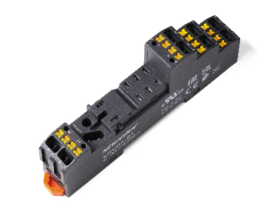 Цоколь SRU08-ST, 10A(300V), push-in, черный, на рейку DIN35 Shenler