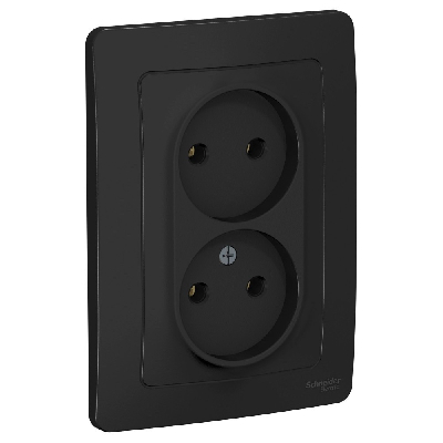 BLANCA скрытой установки розетка двойная без заземления без шторок, 16А, 250В, антрацит