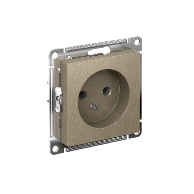 Розетка ATLASDESIGN без заземления 16А механизм шампань