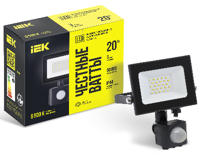 Прожектор светодиодный ДО-20w с ИК датчиком 6500К 1600Лм IP54