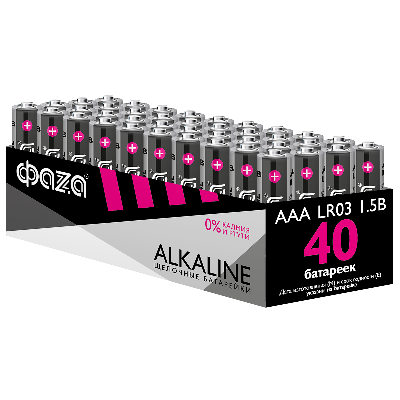 Элемент питания LR03 (AAA) алкалиновая уп. 40 шт. ФАZА Alkaline Pack-40