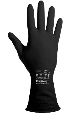 Перчатки химостойкие латексные Тип КЩС-2, толщина 0,50 мм, чёрные ArmProtect LX520,  р.XL (10)