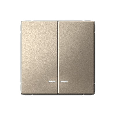 ARTGALLERY 2-клавишный ВЫКЛЮЧАТЕЛЬ с подсветкой, сх.5а, 10АХ, механизм, быстрозажимные клеммы, ШАМПАНЬ