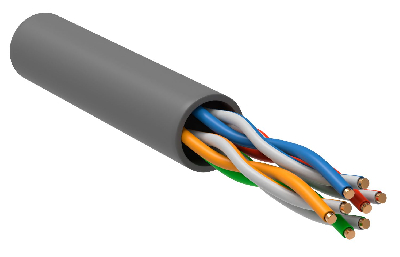 Витая пара U/UTP кат 5E 4х2х24AWG LSZH серый РФ/Т
