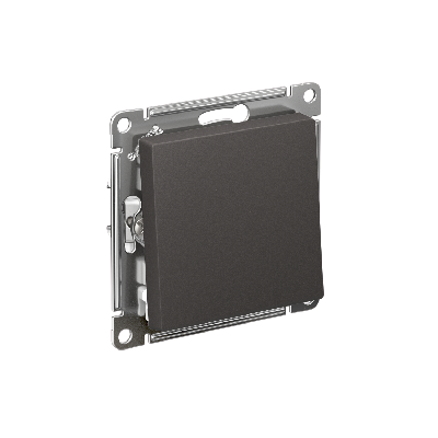 ATLASDESIGN 1-клавишный ПЕРЕКЛЮЧАТЕЛЬ, сх.6, 10АХ, механизм, БАЗАЛЬТ